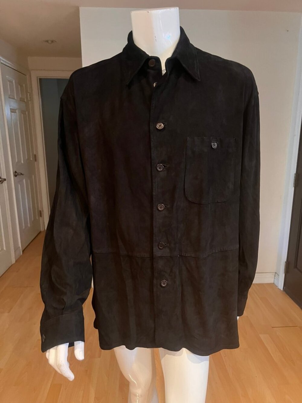 VINTAGE 90'S Y2K ERMENEGILDO ZEGNA SUEDE SHIRT JACKET SIZE 58 IT/ XXL
